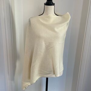 White + Warren Cream Cashmere Poncho